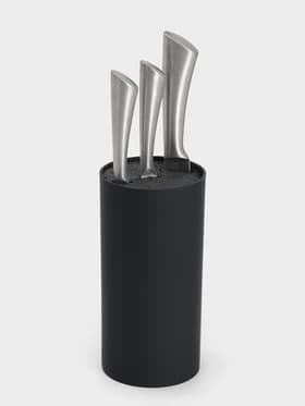 Подставка для ножей с наполнителем Доляна «Нео», 22×11 см, покрытие софт тач, чёрная