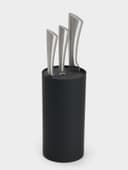 Подставка для ножей с наполнителем Доляна «Нео», 22×11 см, покрытие софт тач, чёрная