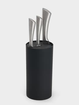 Подставка для ножей с наполнителем Доляна «Нео», 22×11 см, покрытие софт тач, чёрная