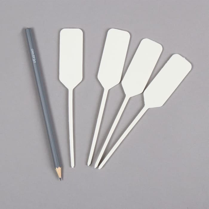 Таблички садовые для маркировки, 15 см, с карандашом, набор 20 шт., пластик, белые