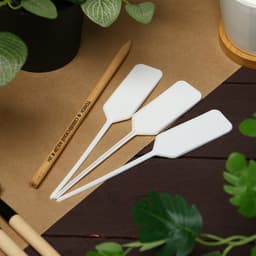 Таблички садовые для маркировки, 15 см, с карандашом, набор 20 шт., пластик, белые