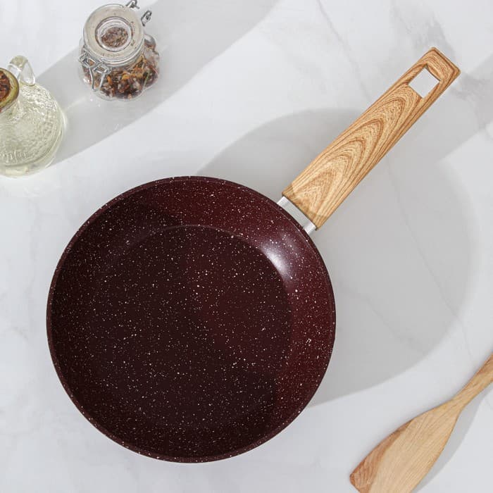 Сковорода Magistro Natural. Brown, d=20 см, h=4.5 см, ручка софт тач, антипригарное покрытие, индукция, кованый алюминий, коричневая