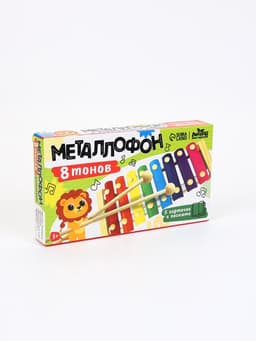 Металлофон музыкальная игрушка, 8 тонов, карточки с песнями