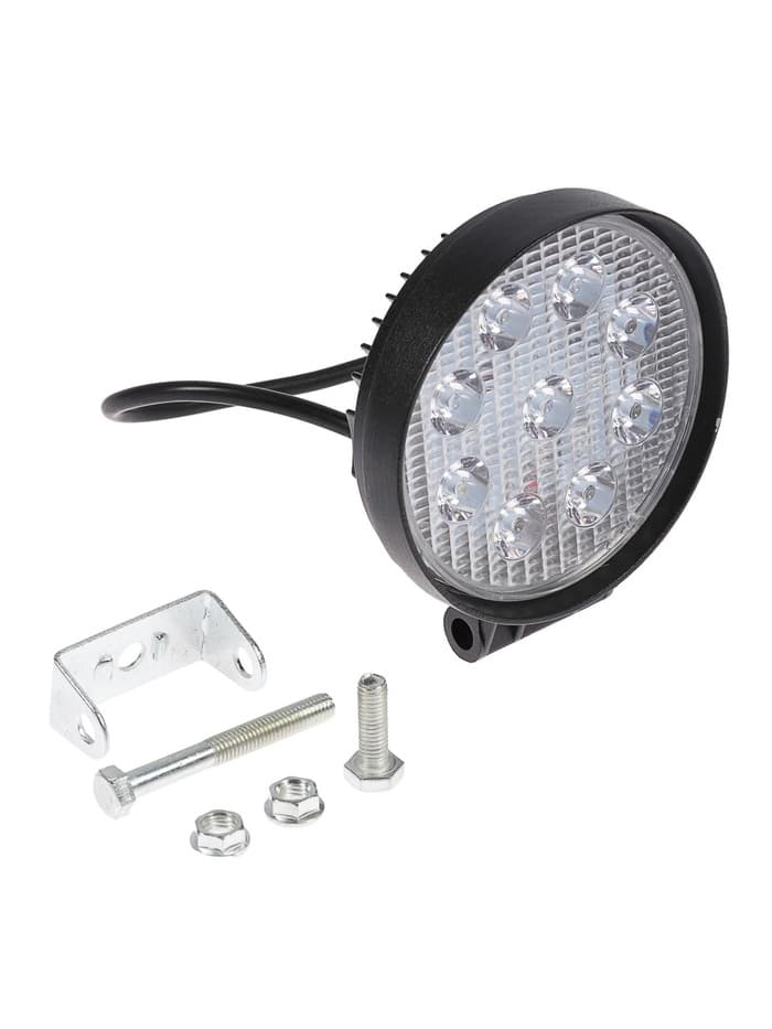 Противотуманная фара, 12 В, 9 LED, IP67, 27 Вт, 1890 лм, 5000К, направленный свет