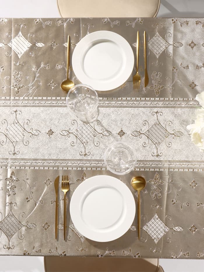 Клеёнка на стол «Ромбики», на тканевой основе, рулон 20 м, ширина 137 см, толщина 0.18 мм