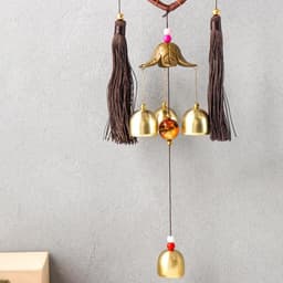 Музыка ветра с ловцом снов «Сердце с кисточками», 4 колокольчика, d=10.5 см, длина 40 см