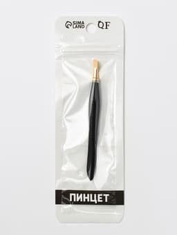 Пинцет скошенный, узкий, 8.5 см, цвет чёрный, золотистый