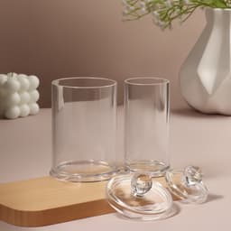 Органайзер для ватных палочек и дисков, с крышкой, 2 секции, 12.5×7.3×13.5 см, прозрачный