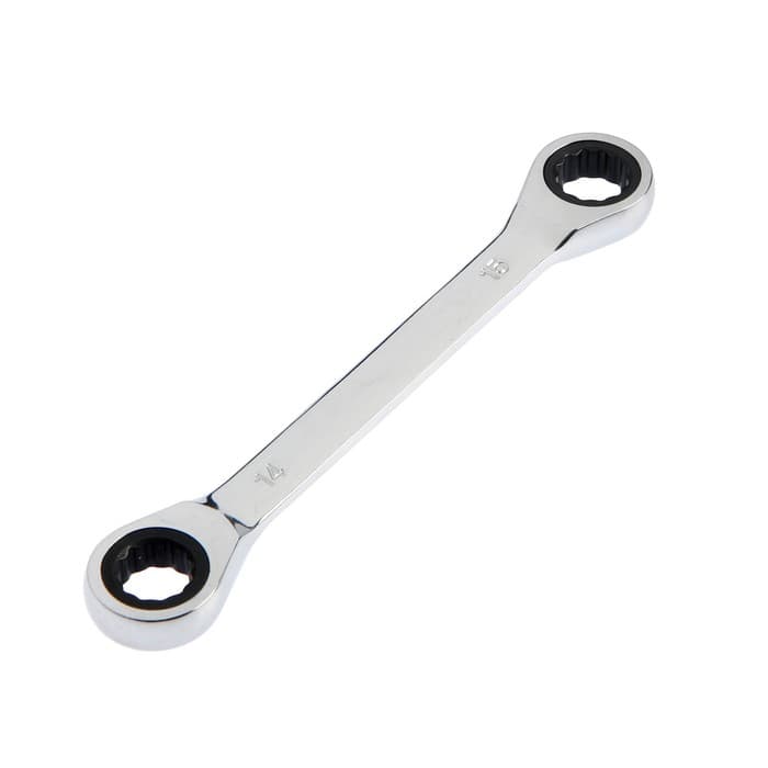 Ключ накидной трещоточный ТУНДРА, CrV, полированный, 72 зуба, 14×15 мм