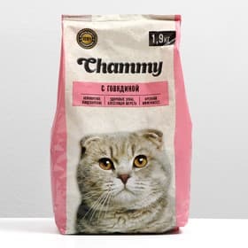 Сухой корм Chammy для кошек, говядина, 1.9 кг