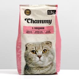 Сухой корм Chammy для кошек, говядина, 1.9 кг