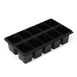 Кассета для рассады Greengo на 10 ячеек, по 100 мл, пластиковая, чёрная, 25×14×5 см