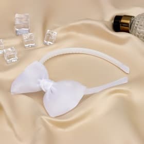 Ободок для волос Выбражулька «Школьница», бант блеск, белый