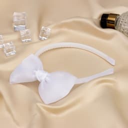 Ободок для волос Выбражулька «Школьница», бант блеск, белый