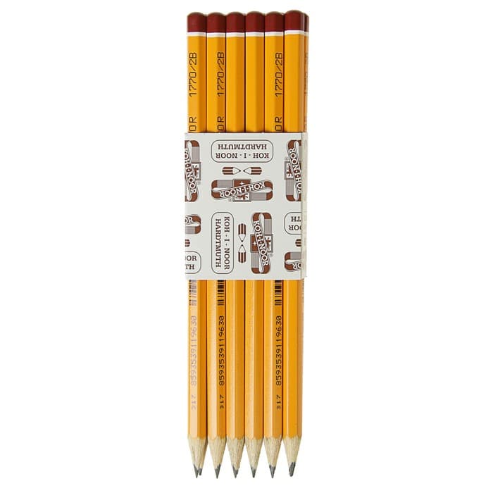Карандаш чернографитный Koh-I-Noor 1770. BLACK SUN, 2B, шестигранный, деревянный, жёлтый корпус