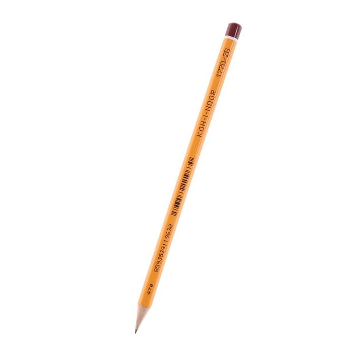 Карандаш чернографитный Koh-I-Noor 1770. BLACK SUN, 2B, шестигранный, деревянный, жёлтый корпус