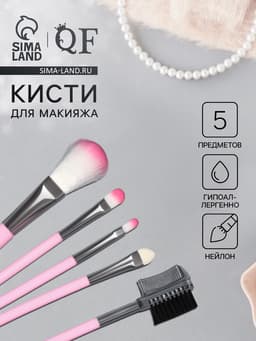 Кисти для макияжа COLOR POWER pink, 5 шт., розовый