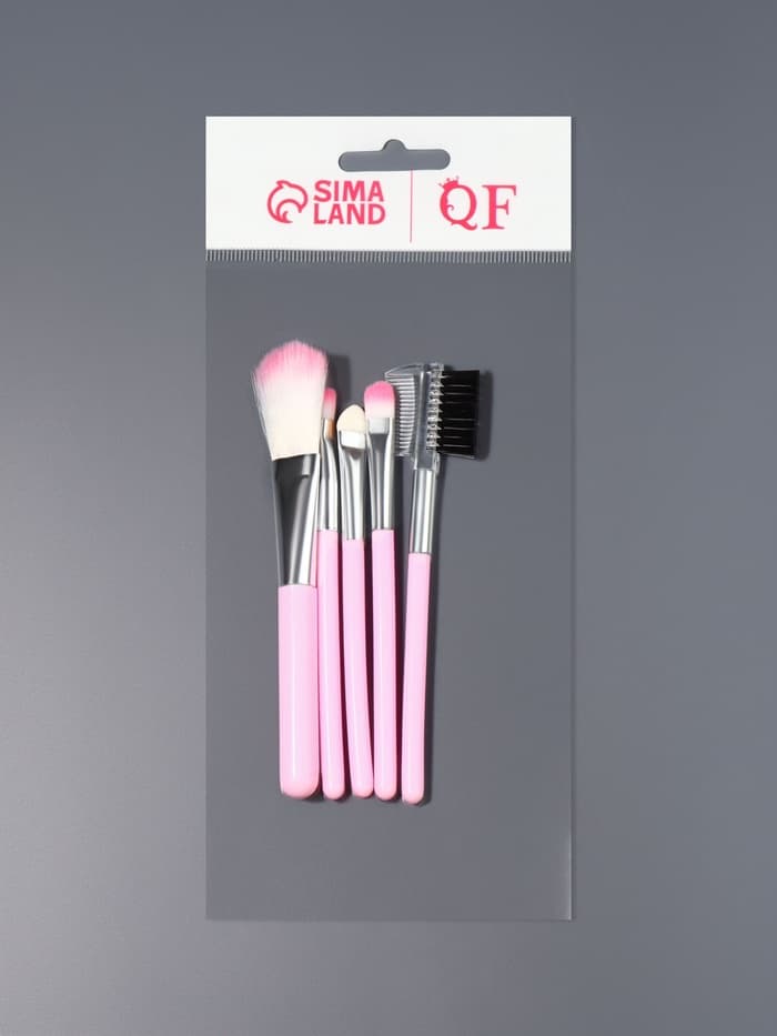 Кисти для макияжа COLOR POWER pink, 5 шт., розовый