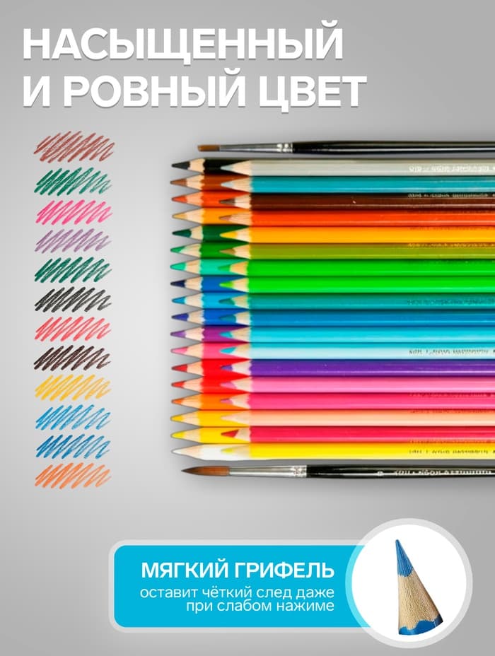Карандаши цветные акварельные набор 36 цветов, Koh-I-Noor Mondeluz 3712 + точилка + кисть 2 шт.