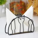 Салфетница Доляна «Столовые приборы»,13×3.5×8 см, чёрная