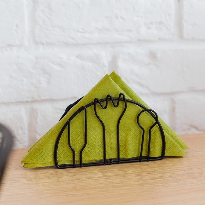 Салфетница Доляна «Столовые приборы»,13×3.5×8 см, чёрная