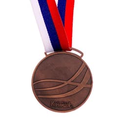 Медаль призовая бронза под нанесение 064, d=5 см, с лентой