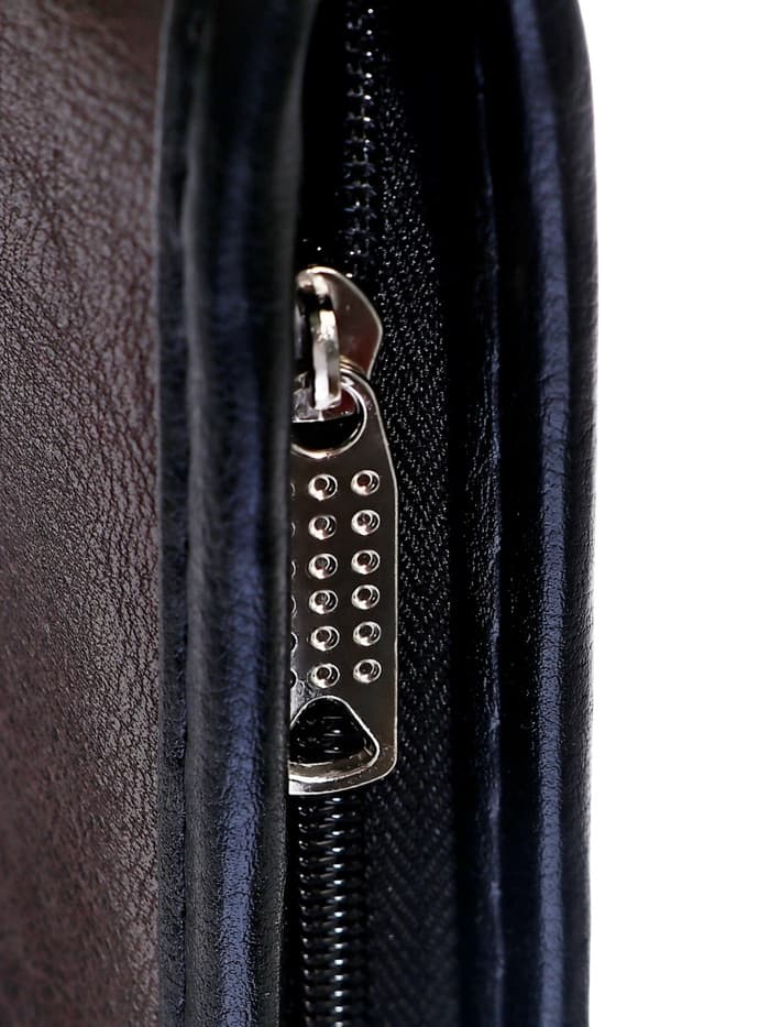 Папка деловая Calligrata «Люкс», искусственная кожа, 360×260×30 мм, металлический прижим, коричневая