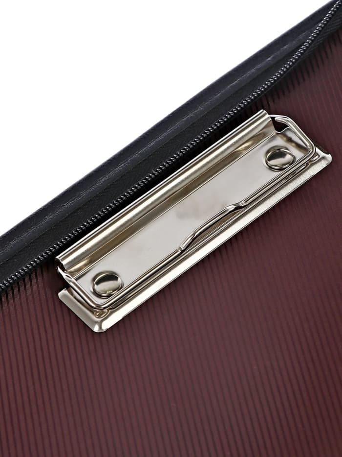 Папка деловая Calligrata «Люкс», искусственная кожа, 360×260×30 мм, металлический прижим, коричневая