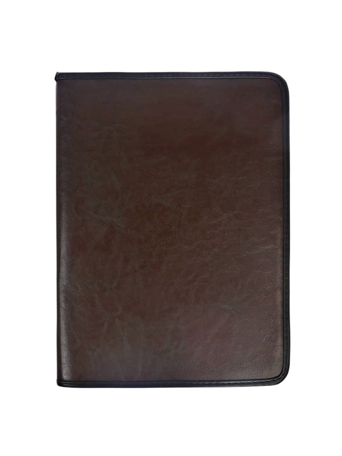 Папка деловая Calligrata «Люкс», искусственная кожа, 360×260×30 мм, металлический прижим, коричневая