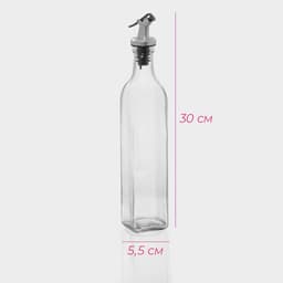 Бутылка для соусов и масла Доляна «Классик», 500 мл, 5.5×30 см, с капельным дозатором, стекло, прозрачная