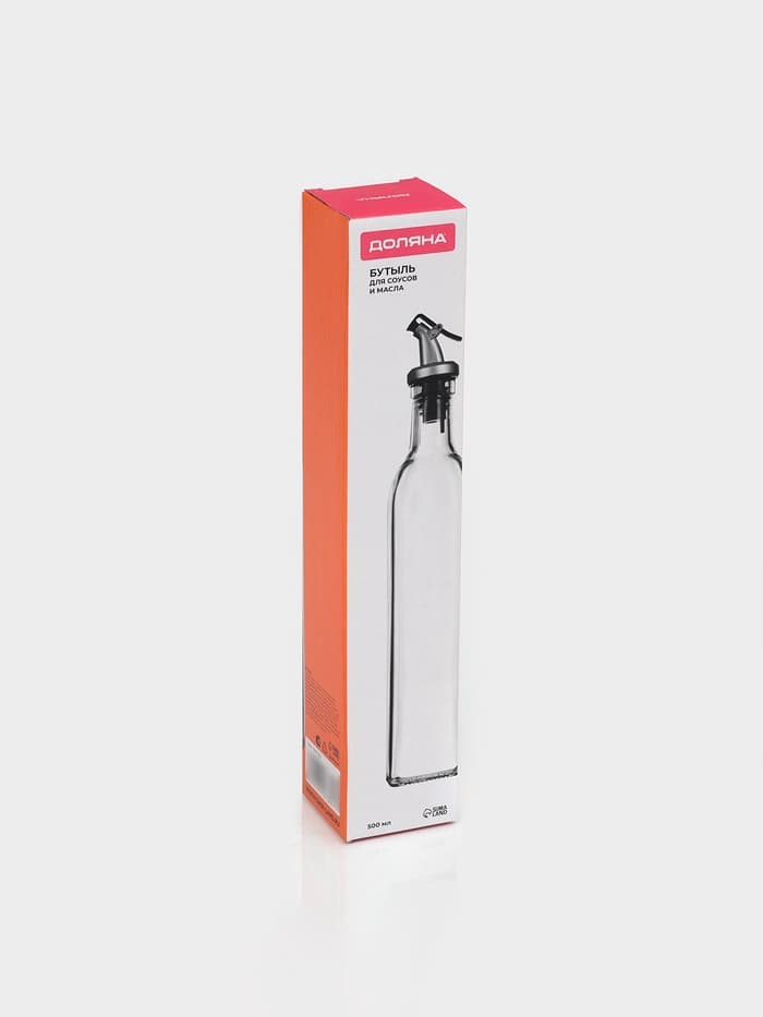 Бутылка для соусов и масла Доляна «Классик», 500 мл, 5.5×30 см, с капельным дозатором, стекло, прозрачная