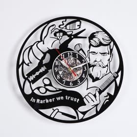 Часы настенные интерьерные «Барбершоп», бесшумные, плавный ход, 30×30 см, от батарейки 1×АА
