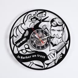 Часы настенные интерьерные «Барбершоп», бесшумные, плавный ход, 30×30 см, от батарейки 1×АА