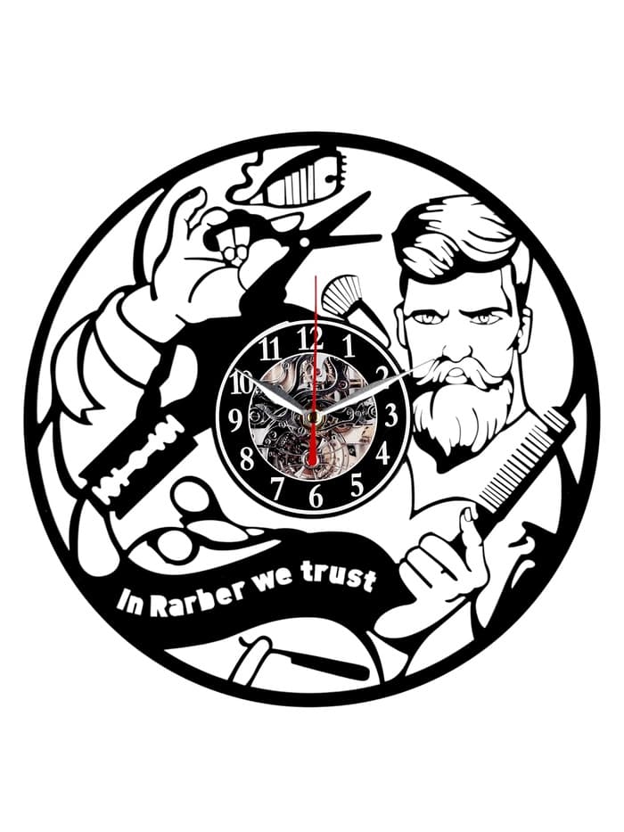 Часы настенные интерьерные «Барбершоп», бесшумные, плавный ход, 30×30 см, от батарейки 1×АА