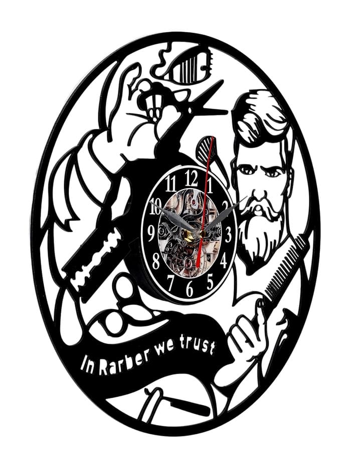 Часы настенные интерьерные «Барбершоп», бесшумные, плавный ход, 30×30 см, от батарейки 1×АА