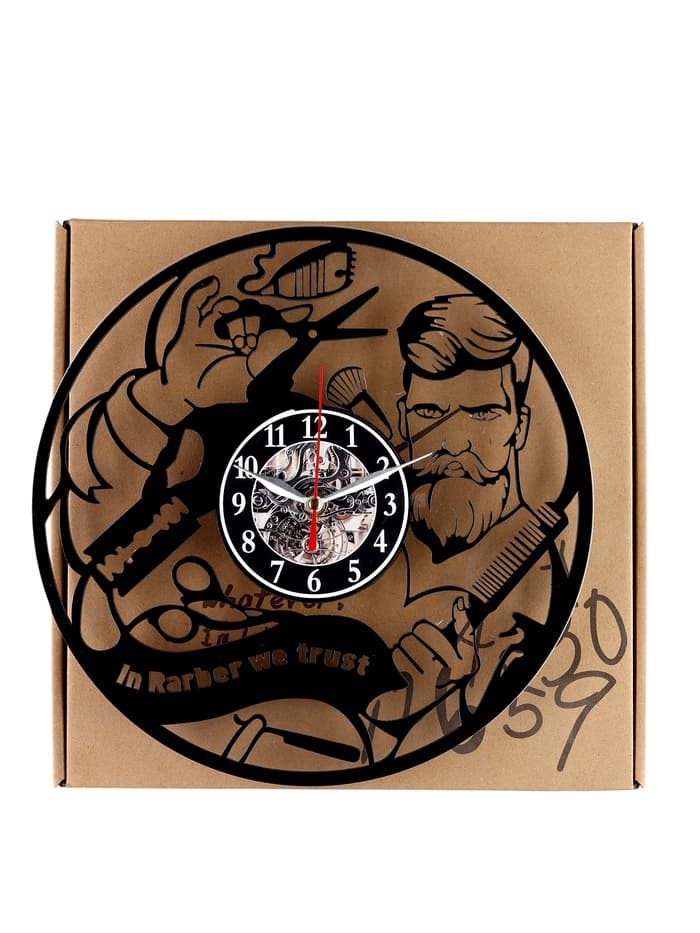 Часы настенные интерьерные «Барбершоп», бесшумные, плавный ход, 30×30 см, от батарейки 1×АА