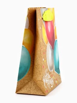 Пакет подарочный крафтовый, упаковка, «Весёлый праздник», S 12×15×5.5 см