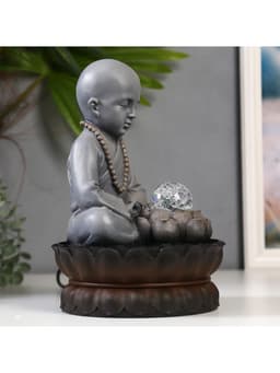Фонтан настольный с подсветкой «Маленький будда - медитация», от сети, 30×20×20 см