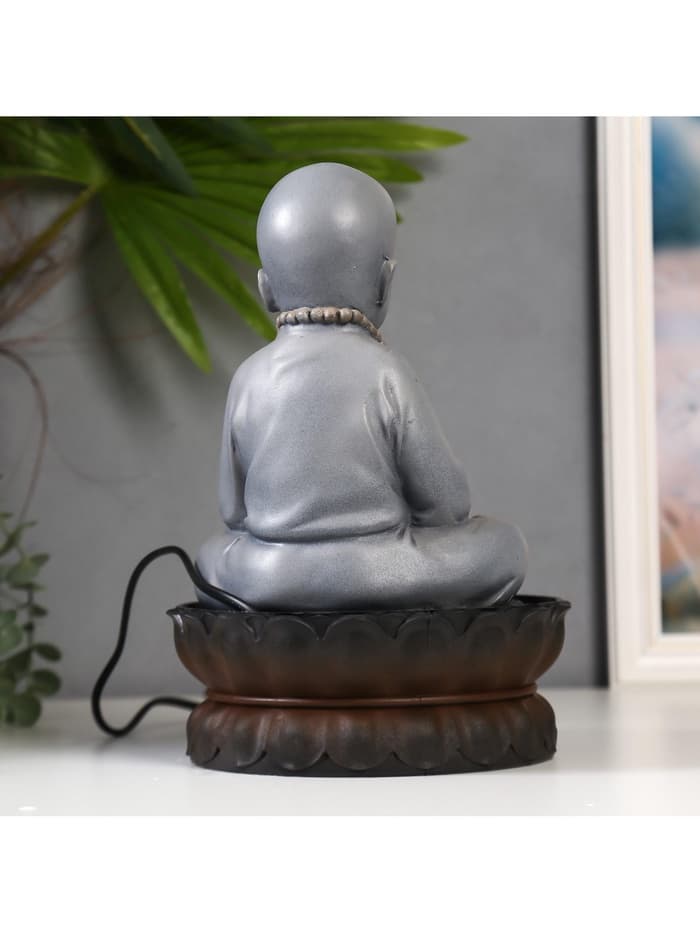 Фонтан настольный с подсветкой «Маленький будда - медитация», от сети, 30×20×20 см