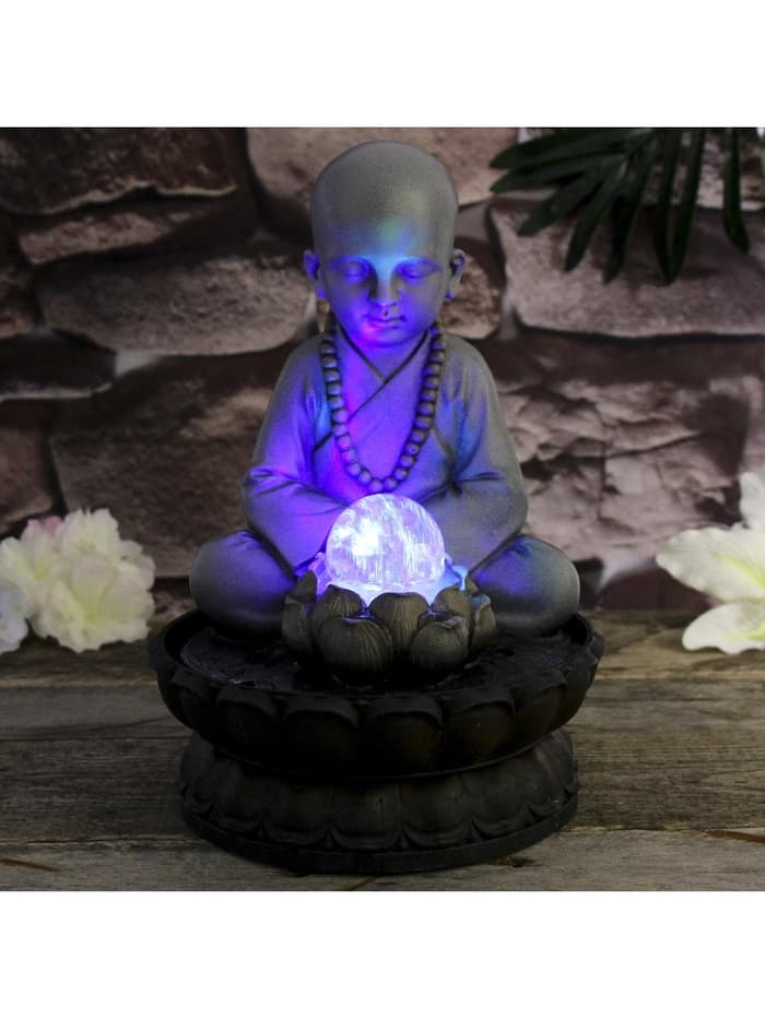 Фонтан настольный с подсветкой «Маленький будда - медитация», от сети, 30×20×20 см