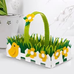 Набор для создания корзинки на пасху из фетра «Лужайка»