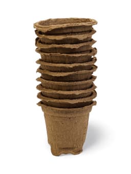 Горшок для рассады, 175 мл, d=8 см, h=8 см, торф, набор 10 шт.