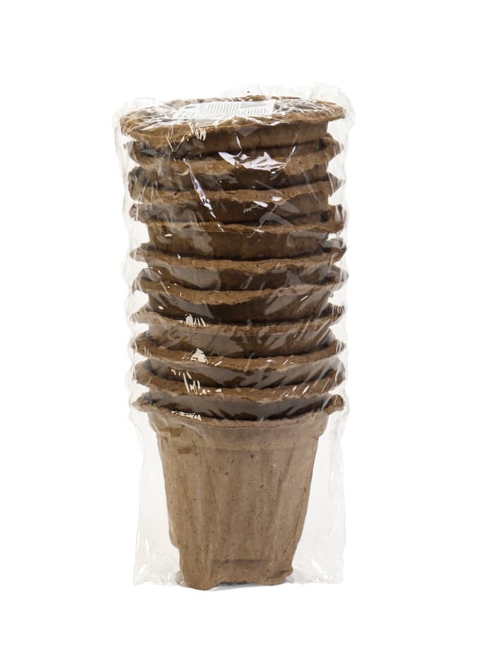 Горшок для рассады, 175 мл, d=8 см, h=8 см, торф, набор 10 шт.