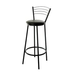 Табурет барный «Клик Мебель. Высокий» со спинкой, искусственная кожа, цвет чёрный