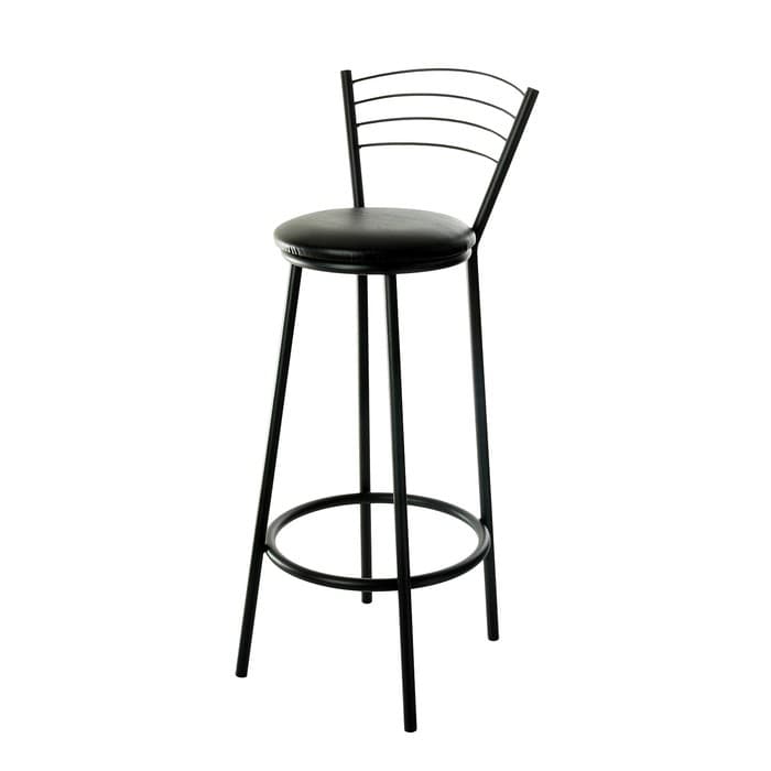 Табурет барный «Клик Мебель. Высокий» со спинкой, искусственная кожа, цвет чёрный