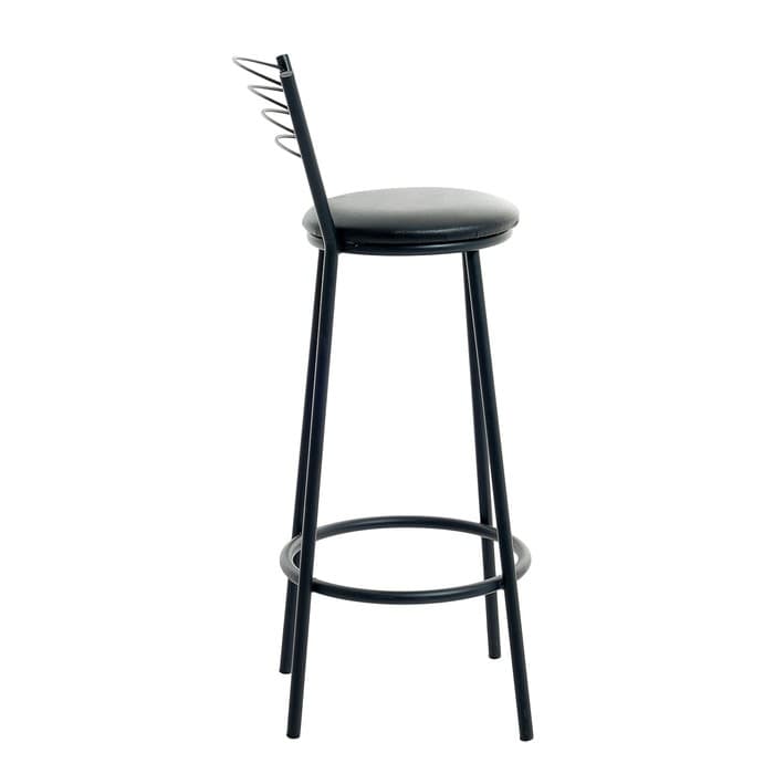 Табурет барный «Клик Мебель. Высокий» со спинкой, искусственная кожа, цвет чёрный