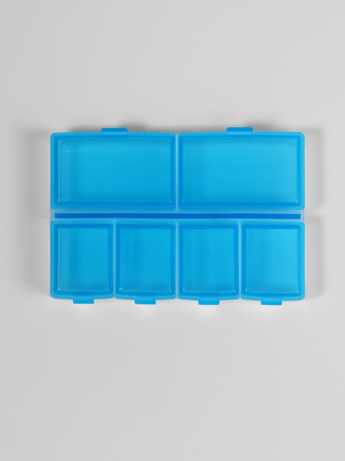 Таблетница, 9.5×7×2 см, 6 секций, МИКС