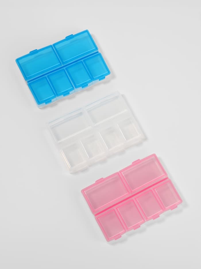 Таблетница, 9.5×7×2 см, 6 секций, МИКС