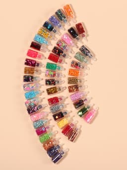 Набор для декора, в пластиковом органайзере, 48 бутылочек, разноцветные