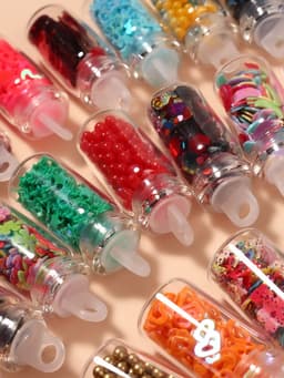 Набор для декора, в пластиковом органайзере, 48 бутылочек, разноцветные